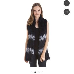 NWT Love Token Rabbit Fur Vest size small